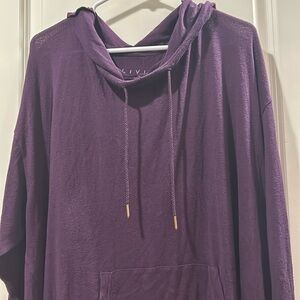 Livi hoodie hi/lo coverup lightweight sweatshirt dress long sleeve size 22/24